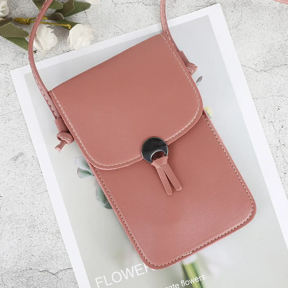 Transparent Touch Screen Retro Simple Mobile Phone Bag 2021 Women PU Chain Messenger Bags Small Flap Bag Mini Shoulder Bag
