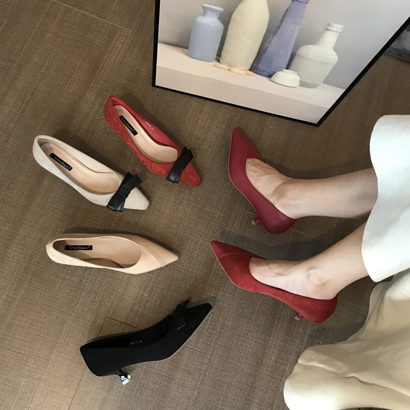 

Gold Lace Up Heels Comfortable High-heeled Shoes Branded Pumps 2020 All-Match Round Toe Slip Om Shallow Mouth Lace-up Casual