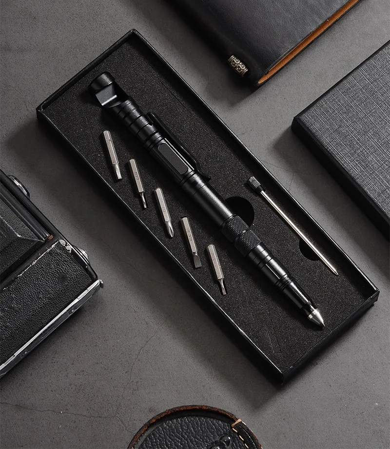 Tragbare Tactical Pen Schraubendreher Multi Funktion Selbstverteidigung Business Stift Notfall Glas Breaker Außen EDC Werkzeug Geschenk – Detail 10