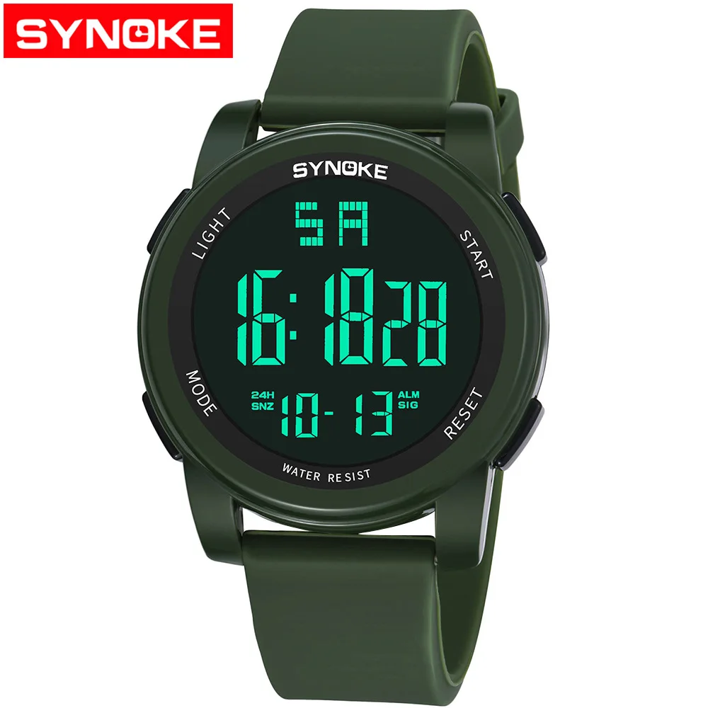 

SYNOKE Waterproof Sports Watch Men Outdoor Electronic Watch Night Light Multi-functional Students MEN'S Watch 9002