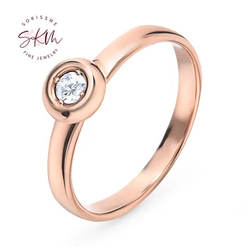 

SKM Designer 14k rose gold rings for women ring Engagement rings designer Promise Luxury gift for wife Fine Jewelry