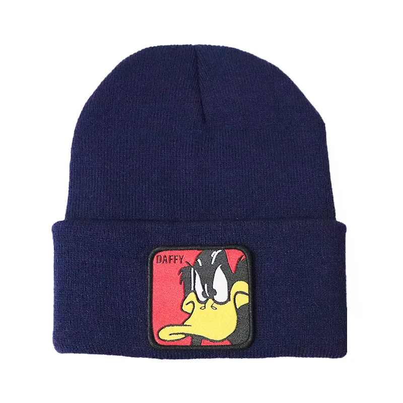 Новые забавные Даффи Дак Beanie Мужские Женские шапки Косплей зимняя шапка 12 цветов - Цвет: Тёмно-синий