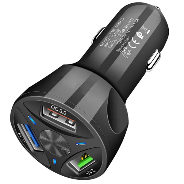 JKING USB Автомобильное зарядное устройство Quick Charge 4,0 3,0 для iPhone samsung Xiaomi быстрое зарядное устройство QC 3,0 QC 4,0 автомобильное зарядное устройство для мобильного телефона s - Тип штекера: Black