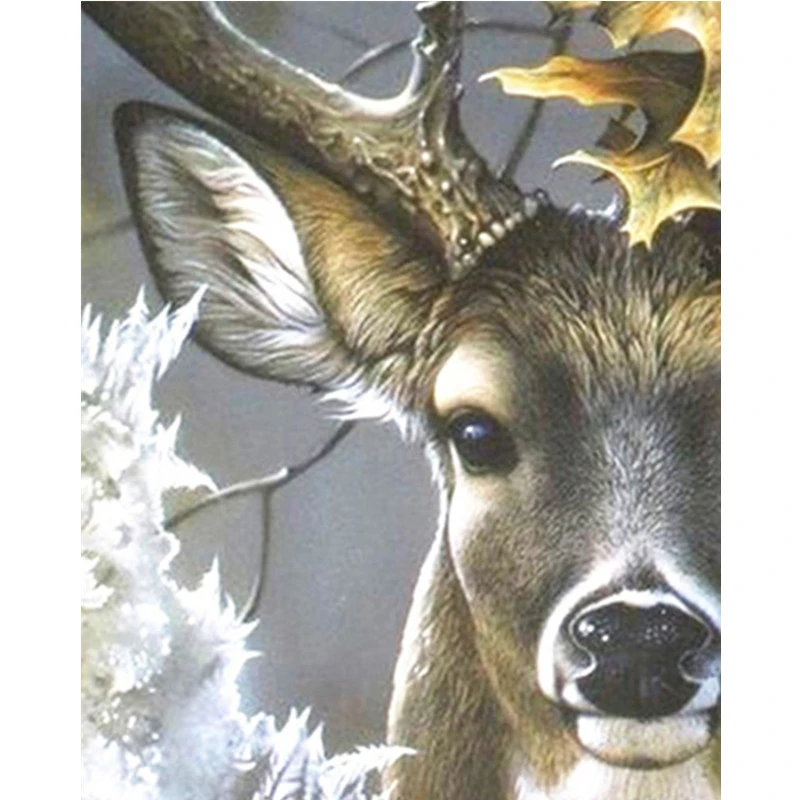 Painting By Number 40x50 50x65cm Half Face Sika Deer Animal Wall Art Gift Diy Pictures By Numbers Canvas Kits Home Decoration Painting Calligraphy Aliexpress