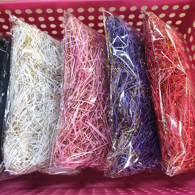 Mix Gold Thread Shredded Crinkle Paper Raffia Candy Boxes Stuffing