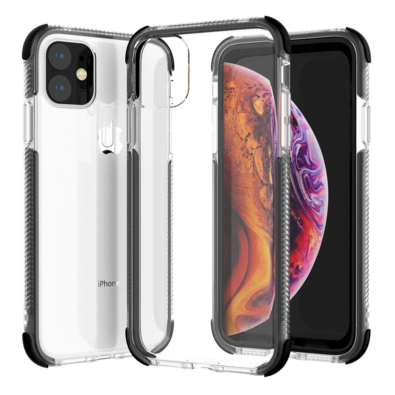 

Shockproof TPU Case for iPhone 11 2019 Transparent Back Cover for iPhone 11 Pro XR XS Max 7 8 Plus Anti Shock Color Bumper Case