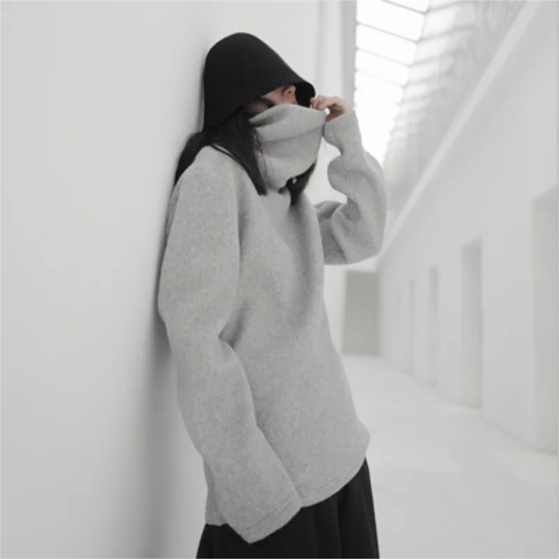 Women's Hoodie Leisure Long Sleeve Autumn And Winter New High Collar Dark Velvet Thick Youth Fashion Trend Pullover