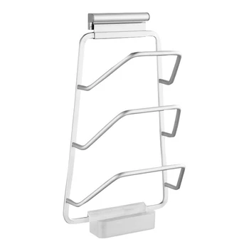 

Cabinet Door Hook Pan Pot Cover Lid Rack Stand Stove Organizer Kitchen Storage Holder Rack Shelf Kitchen Accessories