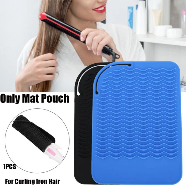 Heat Resistant Silicone Mat Pouch for Curling Iron Hair Straightener Flat  Iron and Hair Styling Tool 12x 6, Gray