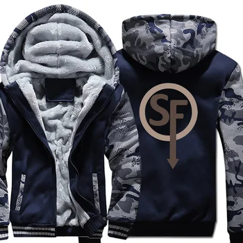 

Men's Jackets Sally Face Printed Hoodies Male 2019 New Autumn Winter Camouflage Thick Hooded Hoodie Harajuku Men's Coat Hoody