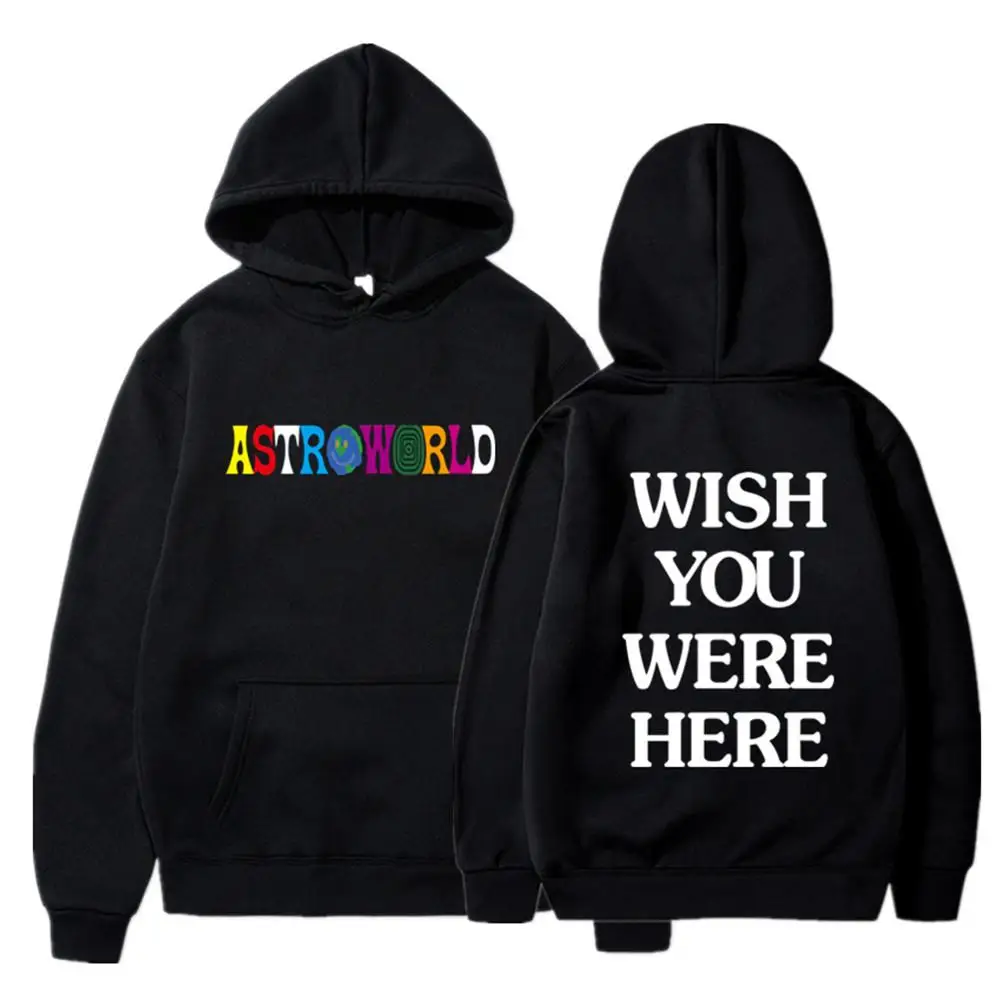 Трэвисс Скотт ASTROWORLD WISH YOU WAS HERE толстовки модные буквы Толстовка уличная Мужская