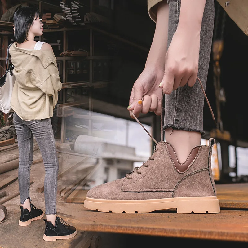 

Martin Boots Women's British-Style Short Boots INS Online Celebrity 2019 Autumn New Style Versatile Retro Desert Locomotive WOME