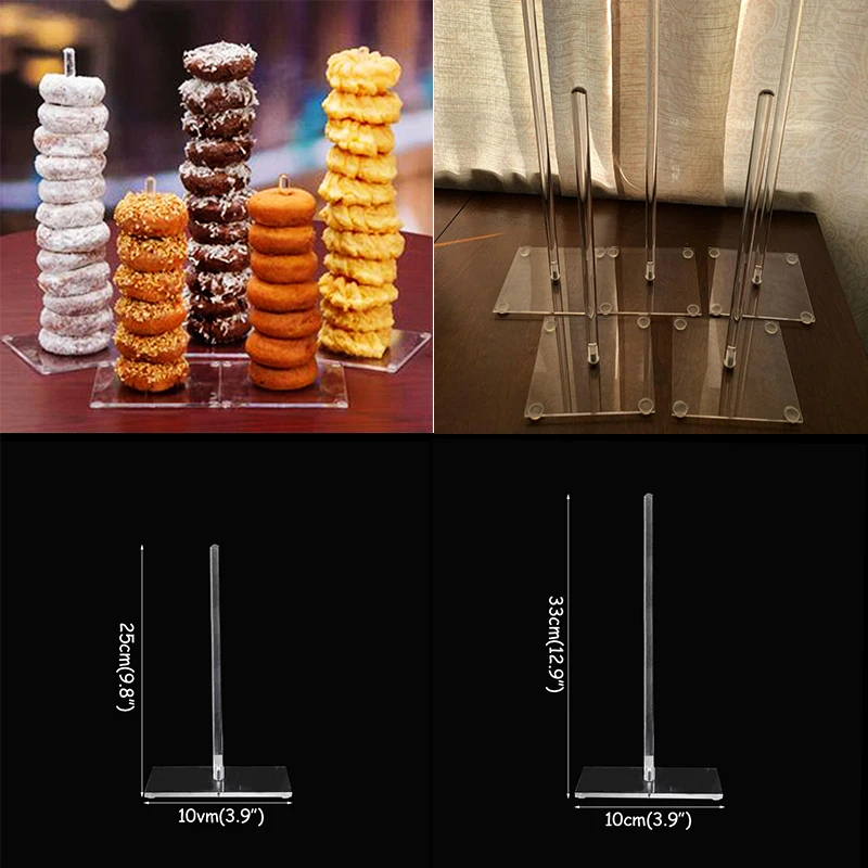 Cyuan 1 шт. прозрачный акриловый пончик стенд пончик Настенный декор для детей день рождения поставки пончик еда для вечеринки демонстрационный стенд для хранения