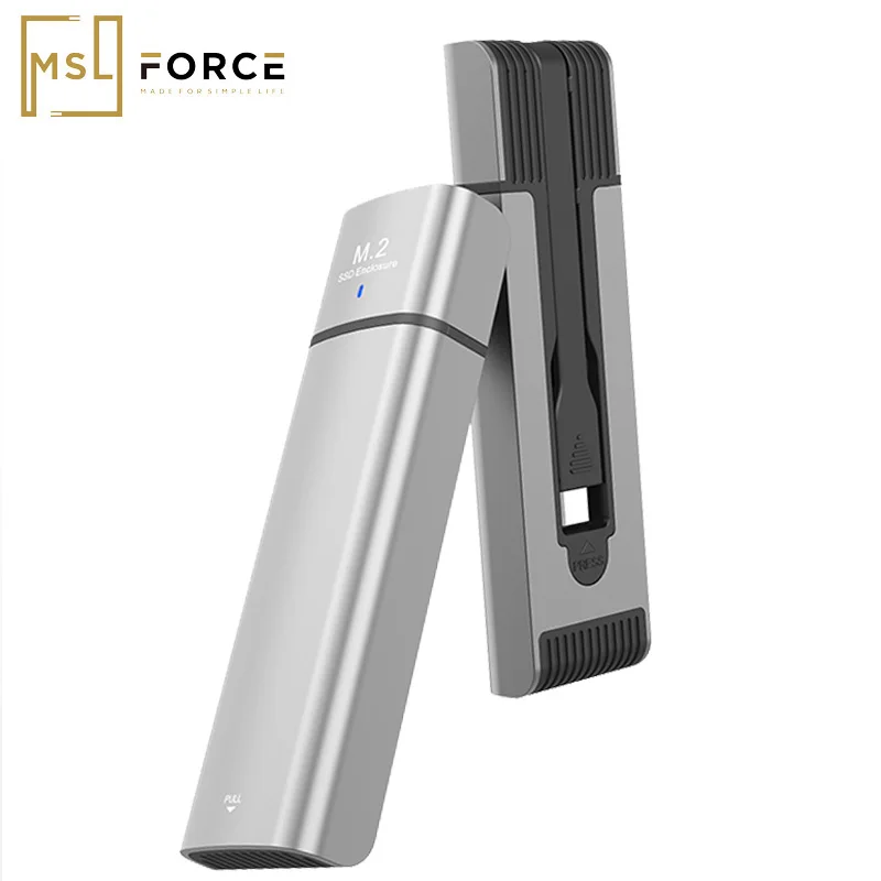 

foldable cable NVMe M.2 SSD Hard Disk Enclosure Box M.2 to USB Type c External Enclosure for NVME NGFF PCIe M key m.2 SDD
