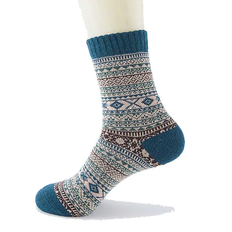 Мужские толстые носки для осени и зимы, теплые Полосатые Шерстяные носки, повседневные носки, носки для мужчин, деловые мужские носки - Цвет: 3