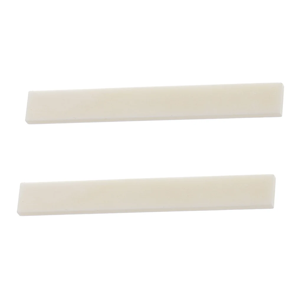 

2x Ivory Cattle Bone Guitar Saddle Unfinished Uncut Blank 80x3x10mm