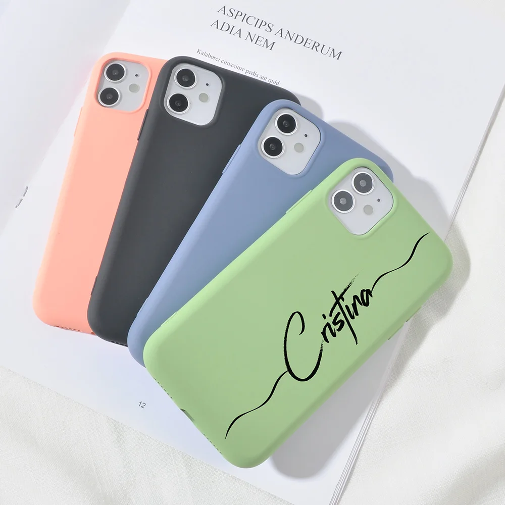 Name Custom Phone Case for Apple iPhone 13 Pro Max 12 Silicone 11 Funda 8 Plus SE 2020 X XS XR 6 6s 7 Couples DIY Coque Gifts iphone 13 pro max cover