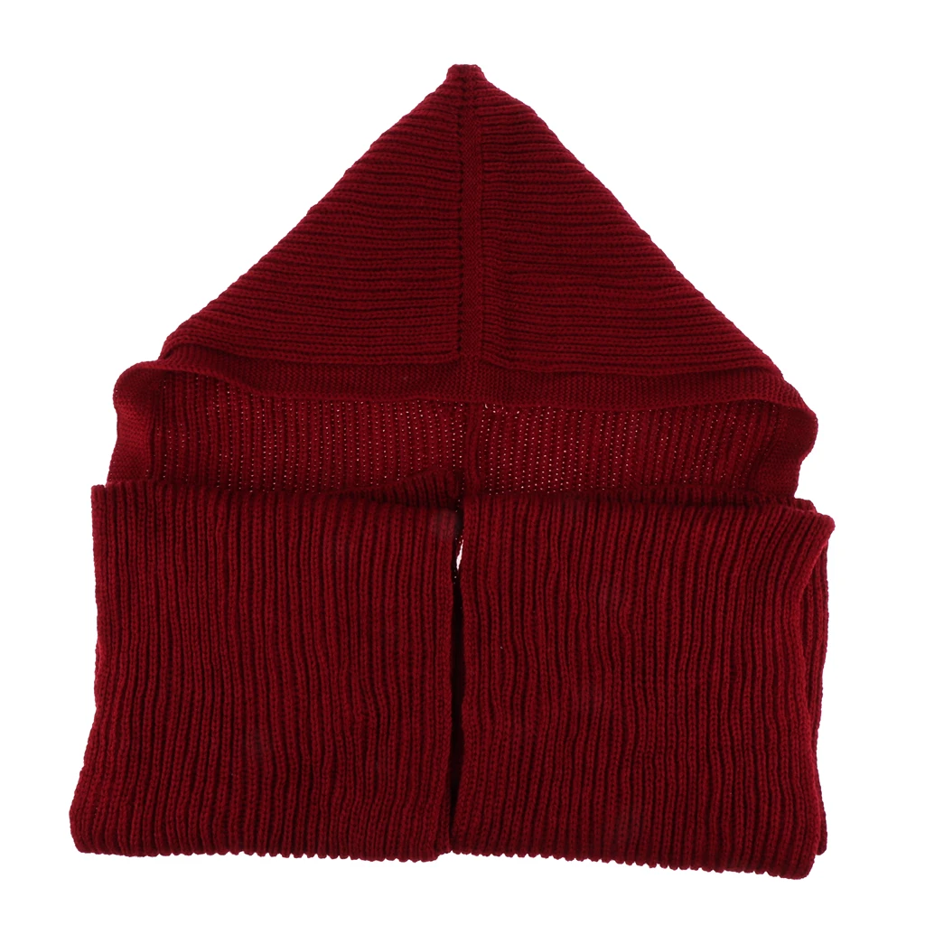 Hooded Winter Scarf for Men & Women- Chunky Knitted Scarves Hoodie Hat Warm Knitted Earflap Hats Snood Wraps Crochet Scarves