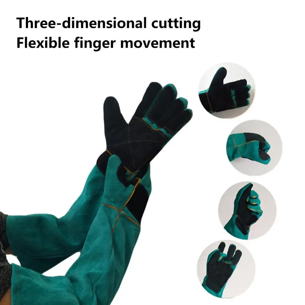 Pet Gloves Bite-resistant Gloves Two-layer Leather Support Pad Cat Dog Cutting-proof Anti-thorn Pet Gloves Pet Handling Gloves