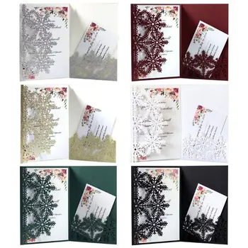 

Snowflake Greeting Card 20pcs/set Wedding Invitations Delicate Carved Holiday Merry Christmas Party Supplies Fathers Day Gifts