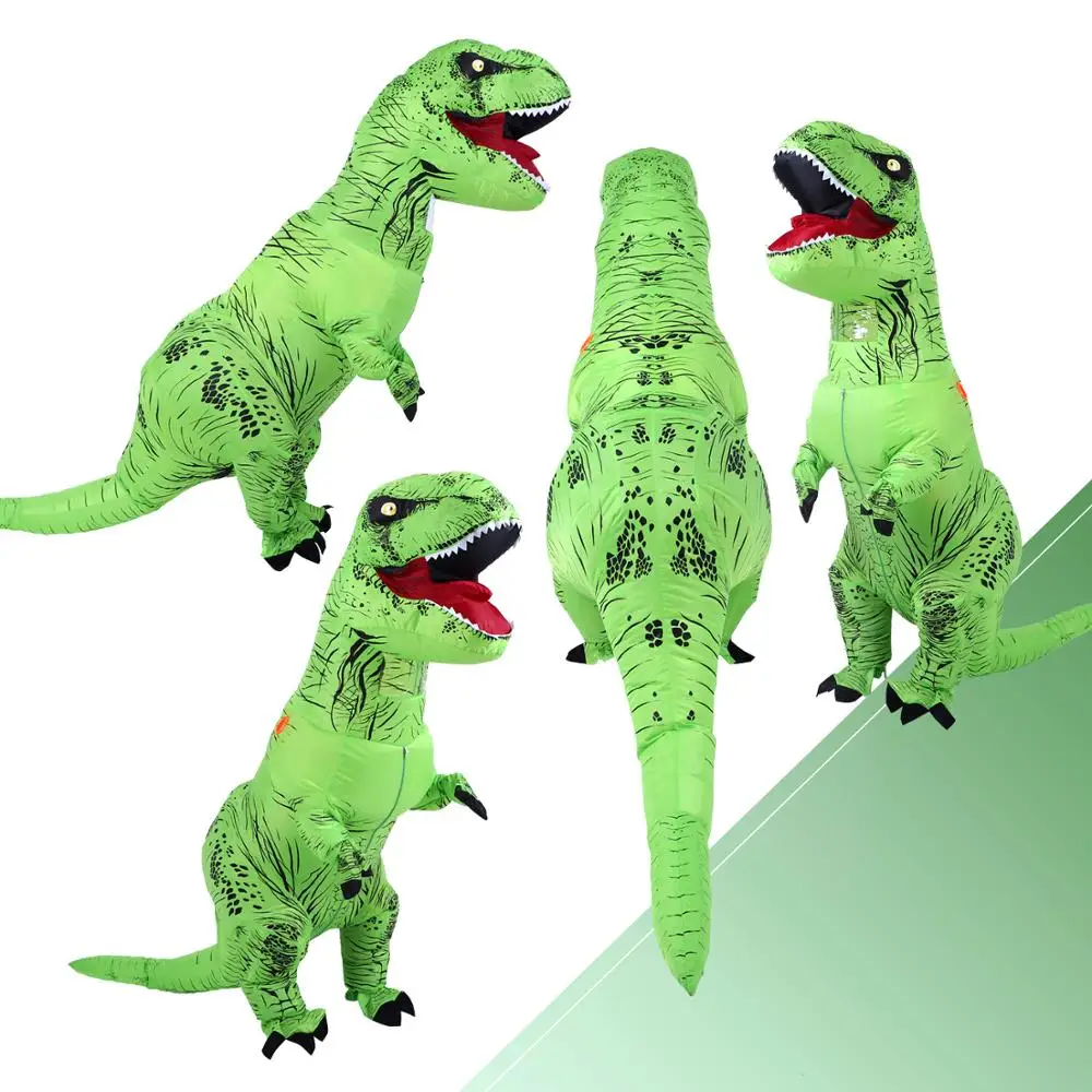 Надувной костюм зеленый динозавр костюмы T REX надувной маскарадный талисман