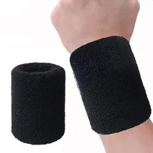 2PCS Wristband Cotton Unisex Sport Sweatband Wrist Protector Running Badminton Basketball Brace Terry Cloth Sweat Band hot#YL5