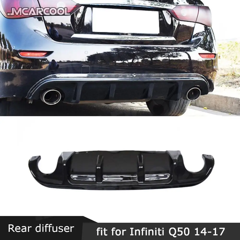 Диффузор заднего бампера для Infiniti Q50 Base Sport 2014 2015 2016 2017 глянцевый черный