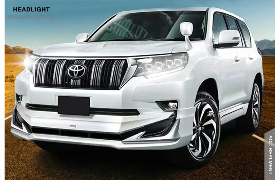 2 шт. светодиодный фары для Toyota Prado- все светодиодный Автомобильные фары ангельские глазки полный светодиодный Противотуманные фары светодиодный Габаритные огни