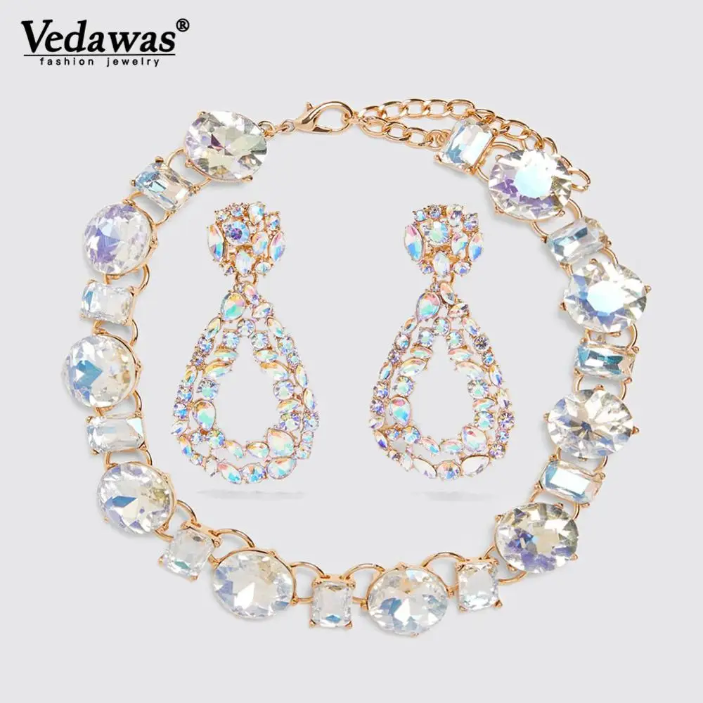 Vedawas ZA милое ожерелье для женщин прозрачные хрустальные аксессуары для ювелирных украшений Свадебные ювелирные изделия оптом xg3314