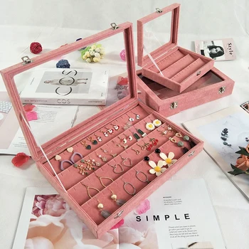 

Jewelry Box Necklace Earrings Bangle Storage Box Ring Display Organizer Case Pendant Bracelet Tray Holder Showcase Gift Drawer