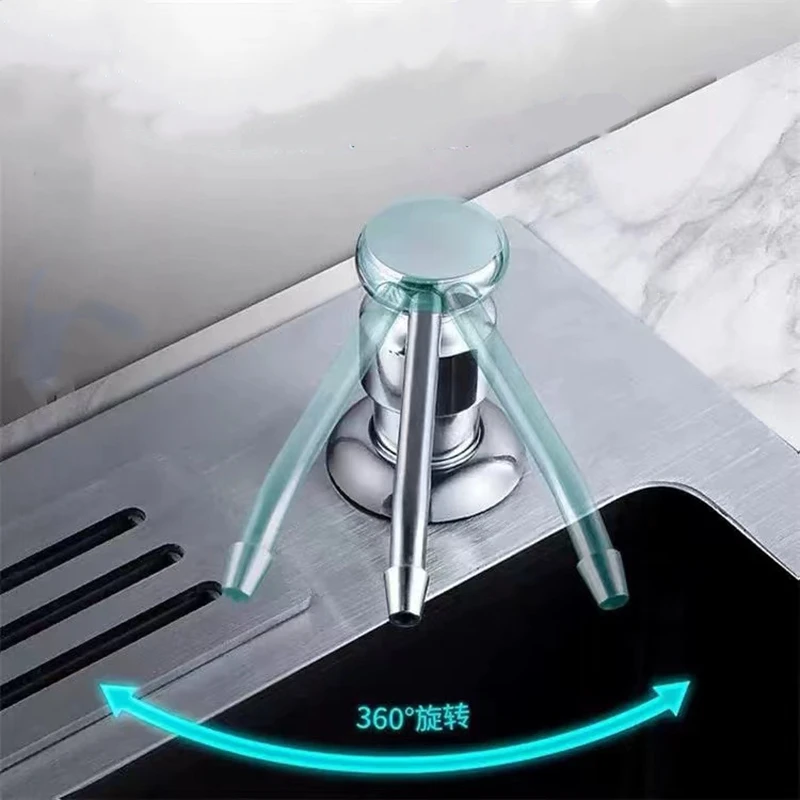 Kitchen Sink Soap Dispenser Pump Brass Nozzle Press Extraction White/Silver Bathroom Sink Liquid Dispenser Extension Tube Kit