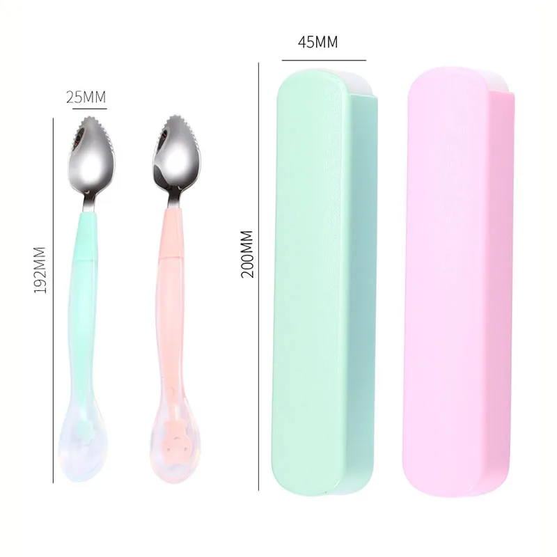 Cuillère à gratter pour bébé, cuillère à fruits en Silicone, cuillère à  purée, alimentation supplémentaire, cuillère à double tête, ustensile pour  tout-petit - AliExpress