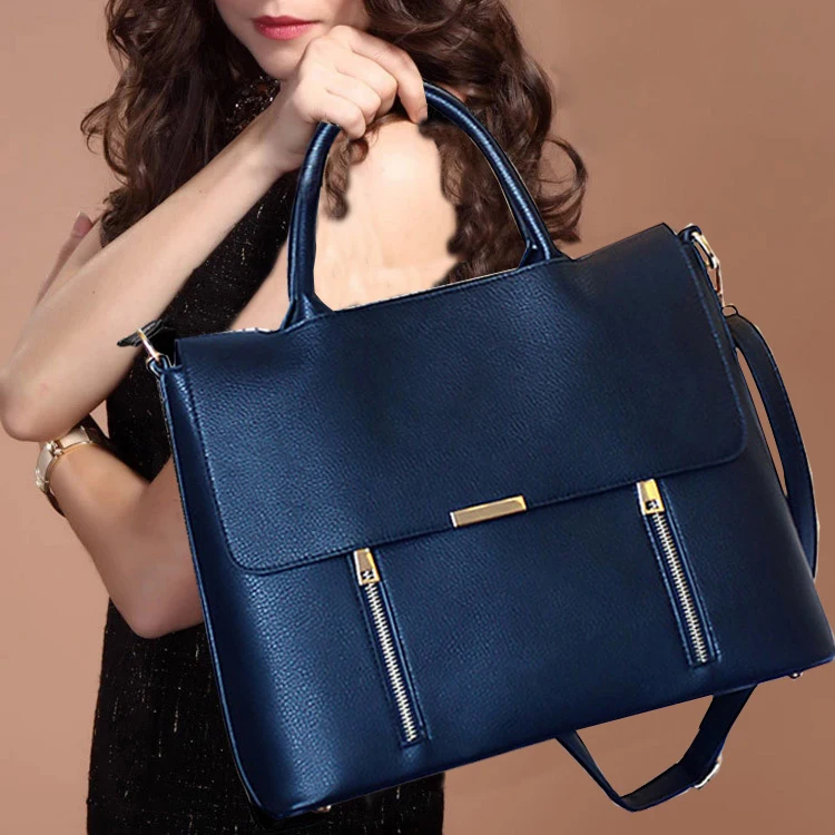 

New Fashion Women's Briefcase Female 14 Inch Laptop Portable Handbag Large Capacity Shoulder Bag Business Leather Crossbody Bags