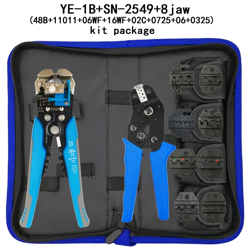 YEFYM SN 2549 0 08 1мм2 обжимные плоскогубцы комплект 8 челюстей для трубки/штепсельной