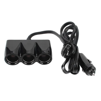 

12V-24V Car Cigarette Lighter Socket 3 Way Truck Splitter Plug 160W USB Vehicle Charger Power Adapter for iPhone iPad Phone