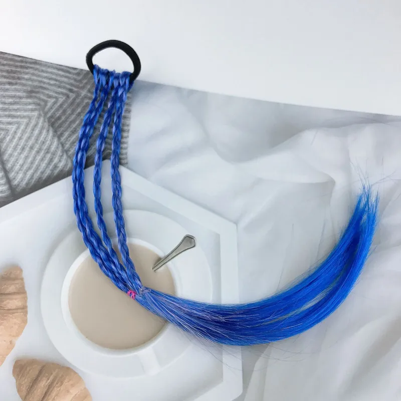 hairclips Girls Wig Color Gradient Simulation Twist Braid Hair Braid Hair Bands In Children Weaving Rope hair bow for ladies Hair Accessories
