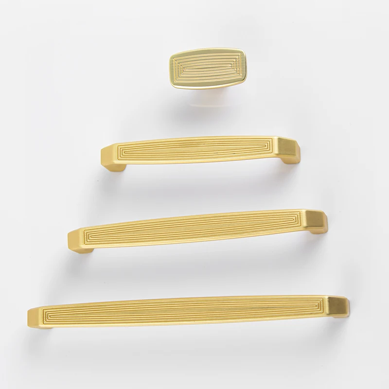 

2020 New Design Brushed Gold Zinc Alloy Furniture Cabinet Handle for Bathroom