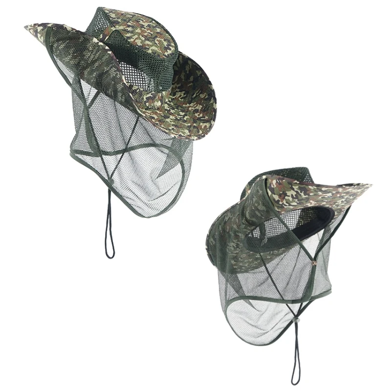 Наружная ветрозащитная Солнцезащитная рыболовная шляпа от комаров, шапка-жук для путешествий, кемпинга, дышащая сетчатая головная сетка, Защитная крышка для лица