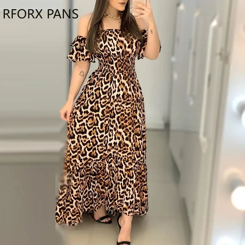 maxi cheetah dress