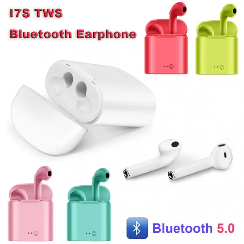 Цветная Bluetooth гарнитура I7S Macaron с активным шумоподавлением V4.2 + EDR музыкальные