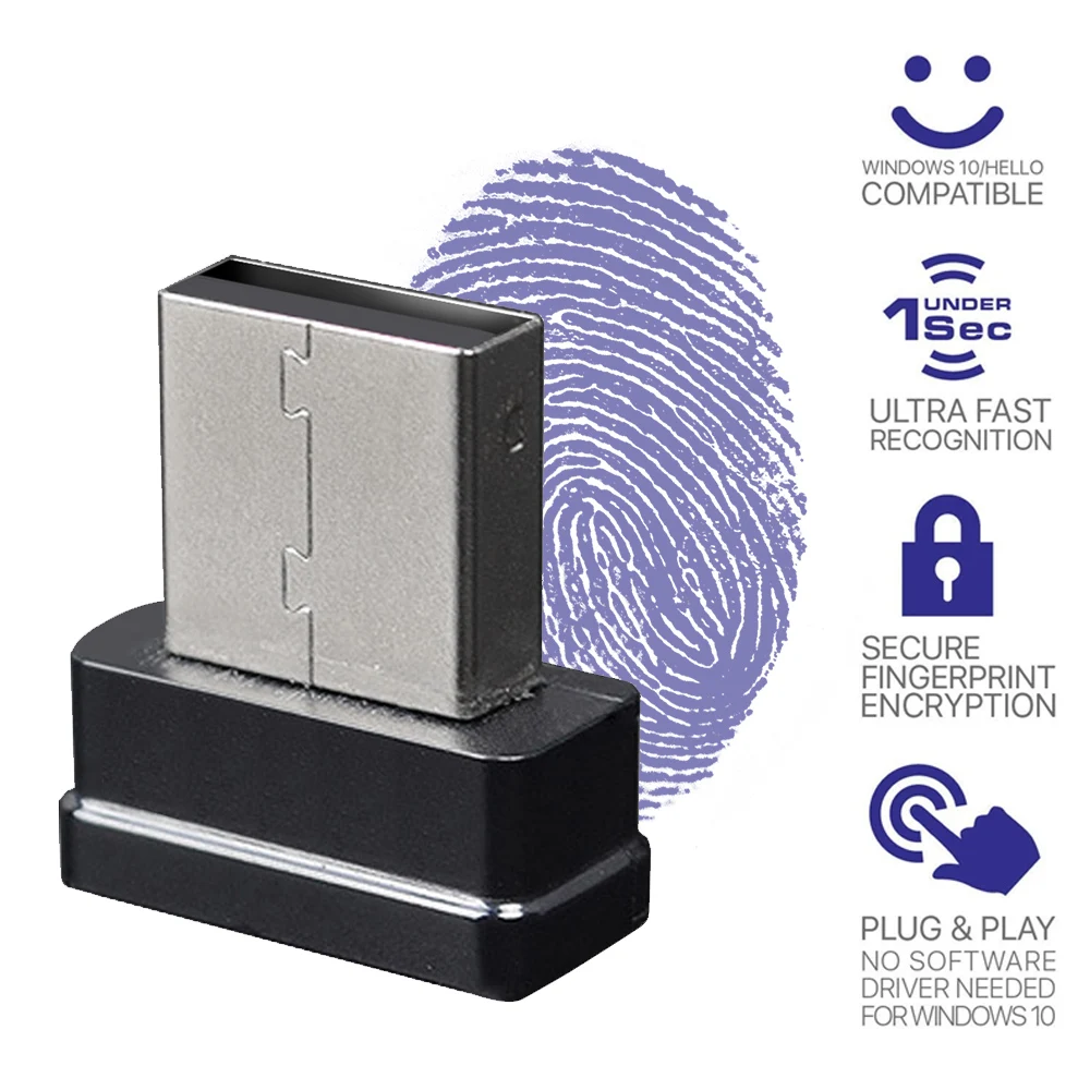 USB Fingerprint Reader Module for Windows 7、8、10 、11 Hello, Biometric Scanner padlock for Laptops & PC