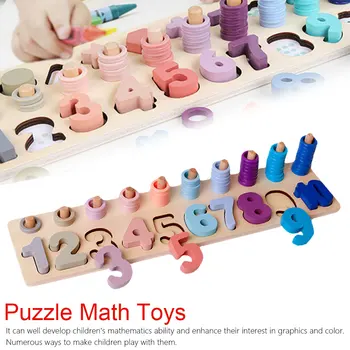 

Children Count Numbers Matching Board Wooden Digital Shape Match Teaching Toys Baby Math Learning Educational Tool