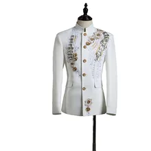 Новое поступление, костюм с пайетками в стиле средневекового Ренессанса, куртки с длинными рукавами и воротником-стойкой, блейзеры для сцены, пальто, топы, костюм