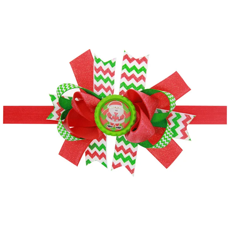 Santa waves Модные рождественские детские повязки для волос с бантом, детские повязки для волос, аксессуары для волос - Цвет: Santa waves