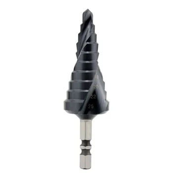 

HSS M35 Spiral Groove Step Drill Bit 6-25mm for Wood Stainless Steel Metal Hole Saw Tool Set Hex