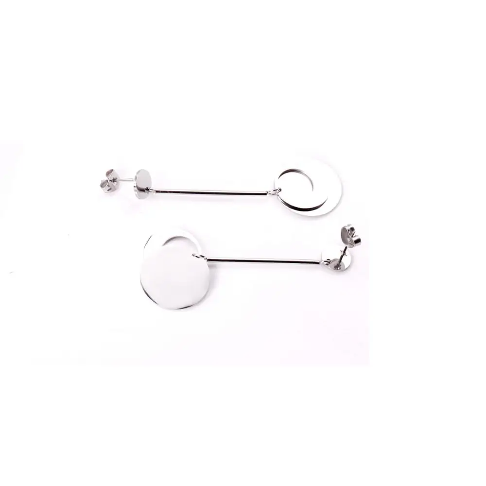 LUXUSTEEL Round Shape Drop Earrings Stainless Steel Gold/Silver Color Dangle Jewelry Women Fashion Accessories Wholesale Party