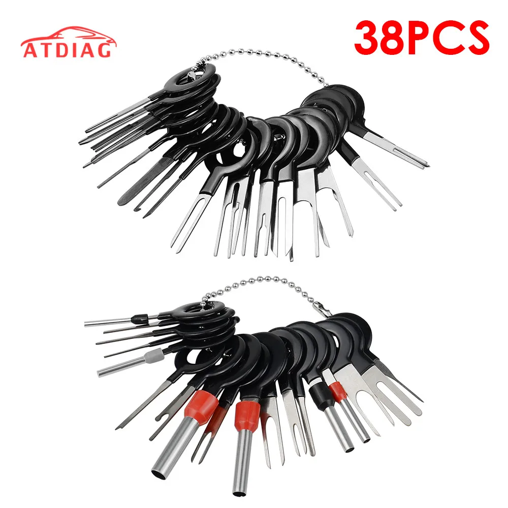 

38Pcs Car Terminal Removal Kit Wiring Crimp Connector Pin Extractor Puller Terminal Repair Professional Tools Kit