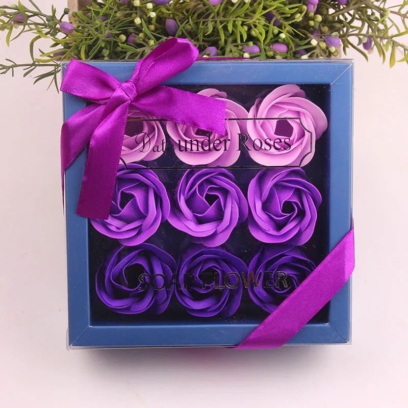 

9Pcs Rose Soap Petal Body Creative Wedding Party Gradient Valentine's Day Birthday Decoration Gift