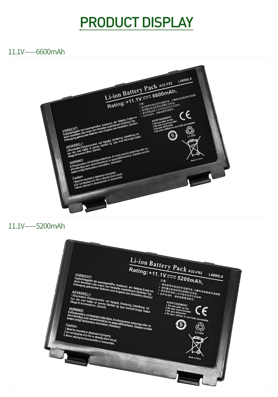 Golooloo 6 ячеек Аккумулятор для ноутбука ASUS A32-F52 A32-F82 L0690L6 X5DIE X5DIJ X5DIJ-SX039c X5DIN X5E X5J X65 X70 X8AAF X8B X8D