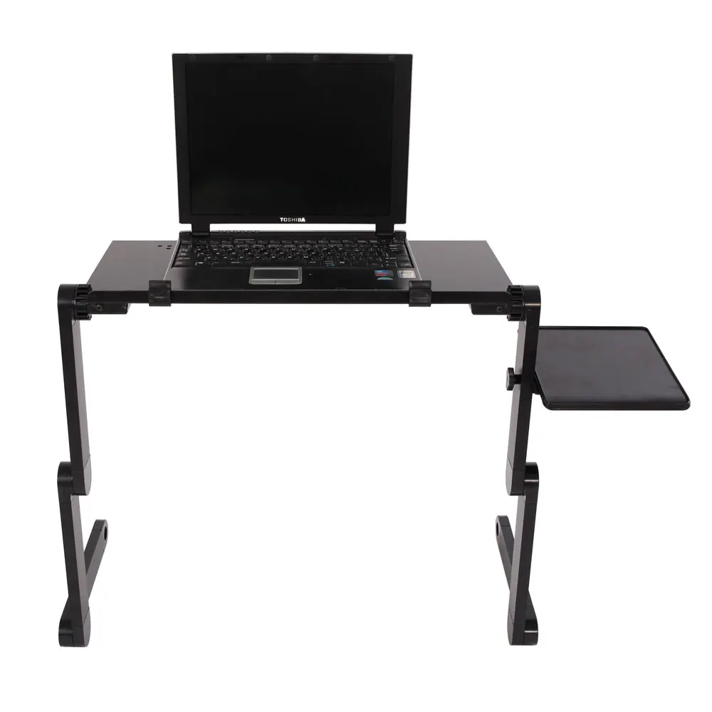 

Portable Computer Desk Home Use Assembled Folding Table Anti-skid Buckles Black